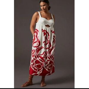 Anthropologie Front Cut Out Maxi Dress Size XL Nwt